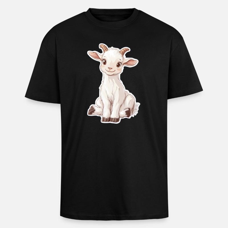 Ziege - Oversized Heavyweight Unisex T-Shirt - Schwarz