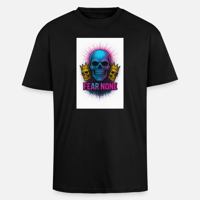 Kühner Schädel mit Kronen Tintendesign - Oversized Heavyweight Unisex T-Shirt - Schwarz
