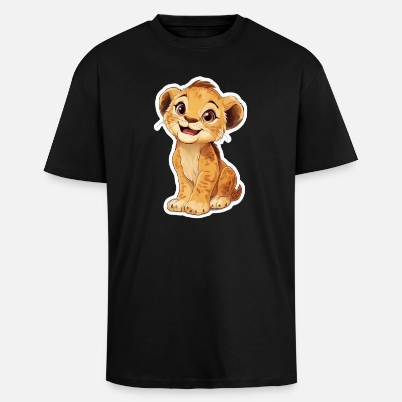Löwe - Oversized Heavyweight Unisex T-Shirt - Schwarz