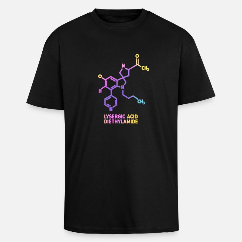 Psychedelic Molecular Art LSD - Unisex Oversized Heavyweight T-shirt - black