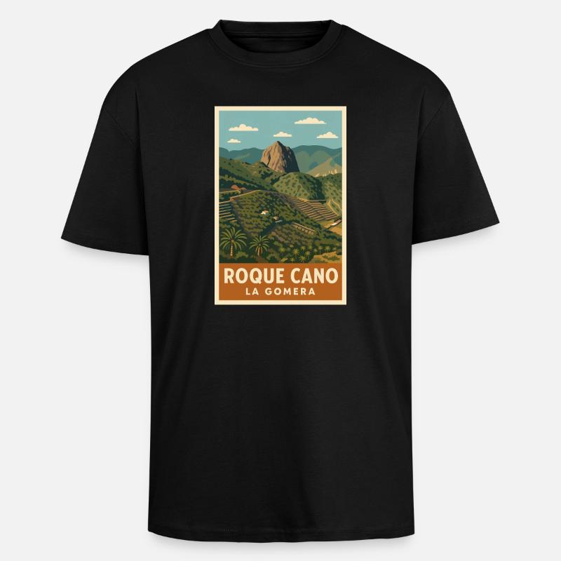 Roque Cano La Gomera - Oversized Heavyweight Unisex T-Shirt - Schwarz