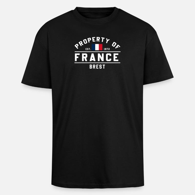 Französisches Eigentum Brest Logo - Oversized Heavyweight Unisex T-Shirt - Schwarz