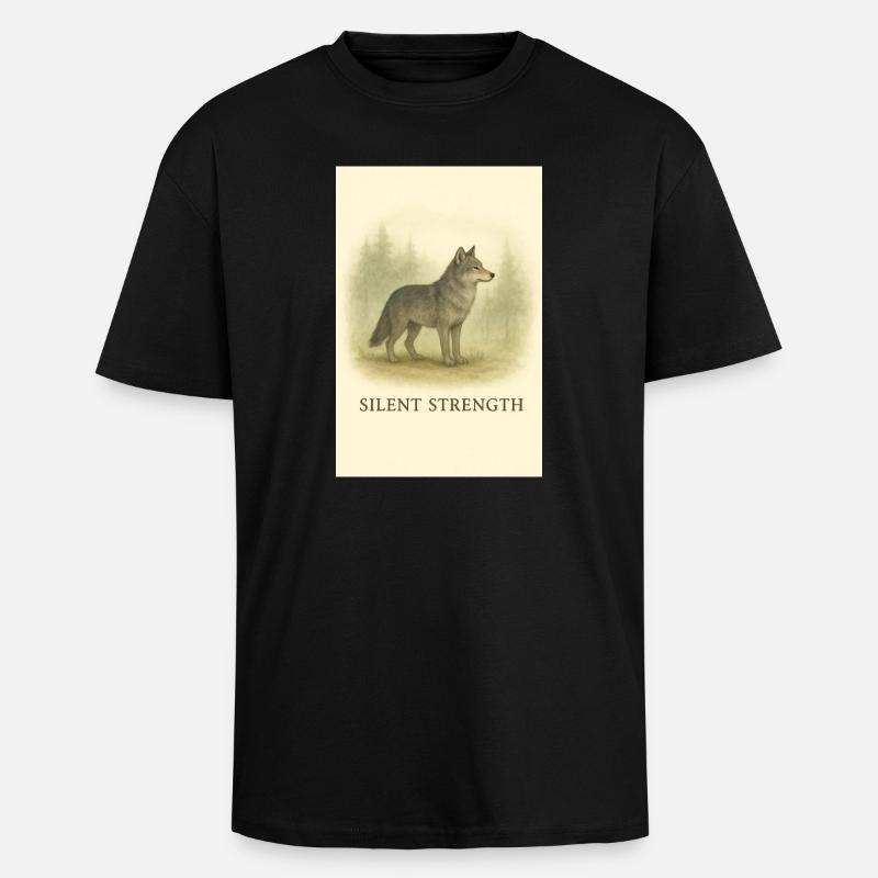 Silent Force Wolf - Unisex Oversized Heavyweight T-shirt - black