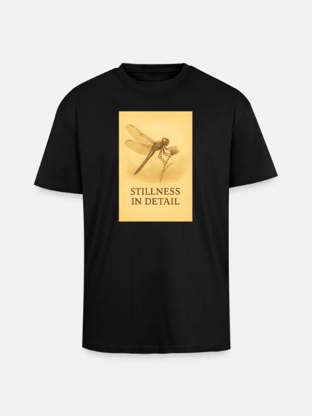 Silence dans les détails, Libellule. - T-shirt unisexe oversize épais - noir