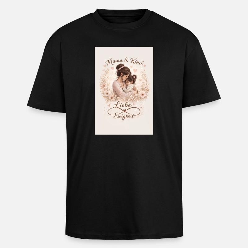 Mutter Tochter  - Oversized Heavyweight Unisex T-Shirt - Schwarz