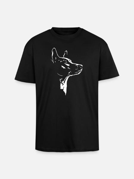 Basenji Silhouette Dog Dog Wilsigns - Unisex Oversized Heavyweight T-shirt - black