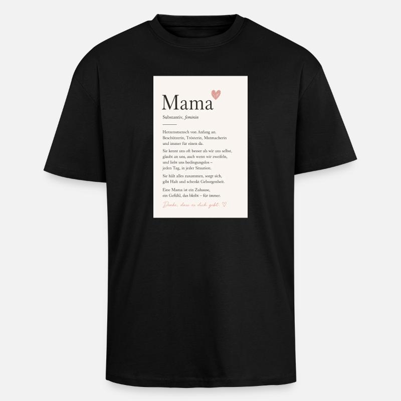 Danke Mama - Oversized Heavyweight Unisex T-Shirt - Schwarz