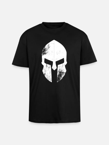 Spartan Helmet - Oversized Heavyweight Unisex T-Shirt - Schwarz