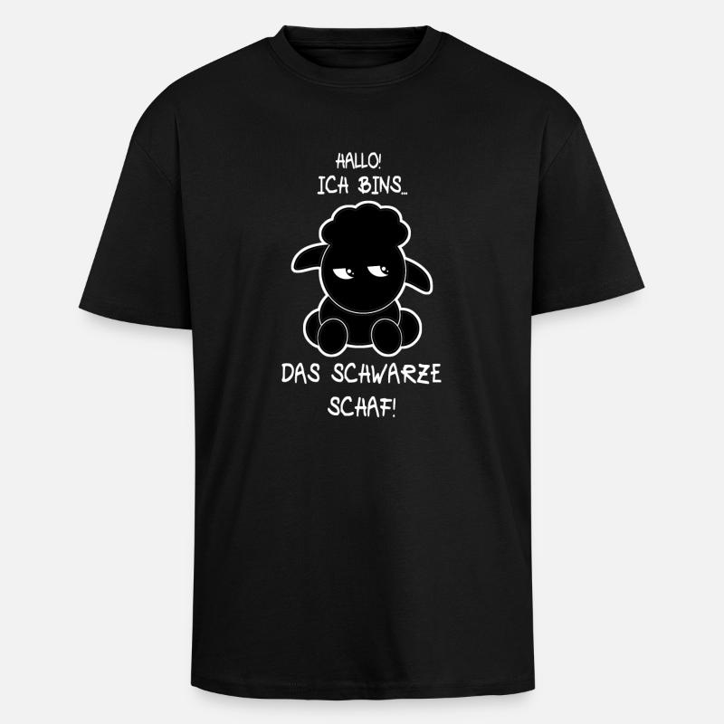 Das schwarze Schaf - Oversized Heavyweight Unisex T-Shirt - Schwarz