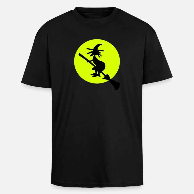 witch and full moon - T-shirt unisexe oversize épais - noir