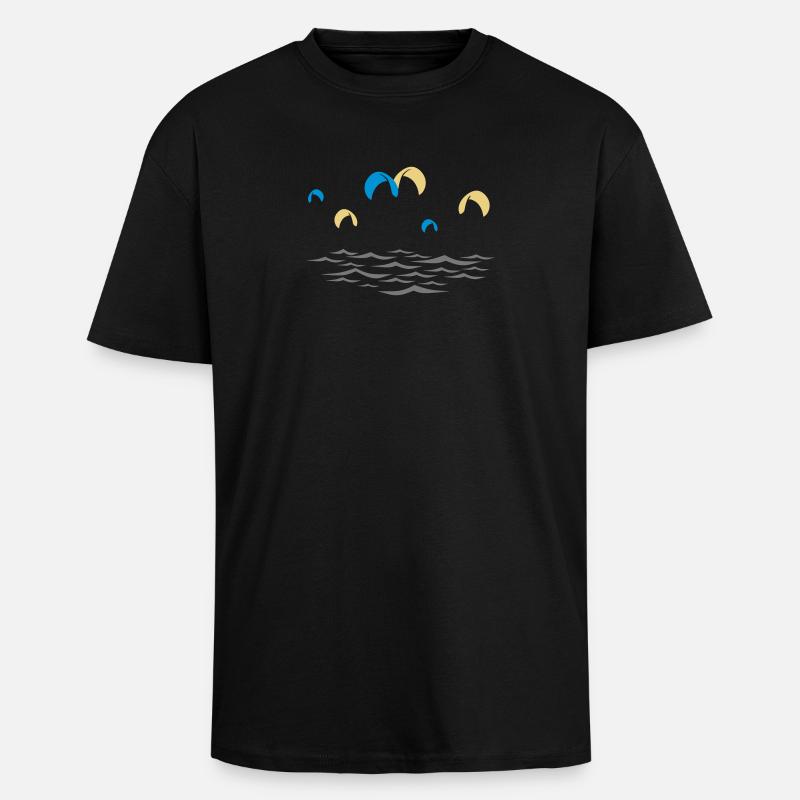 Kitesurfen - Oversized Heavyweight Unisex T-Shirt - Schwarz