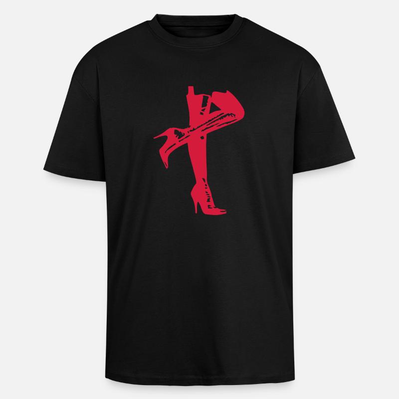 high heels - Oversized Heavyweight Unisex T-Shirt - Schwarz