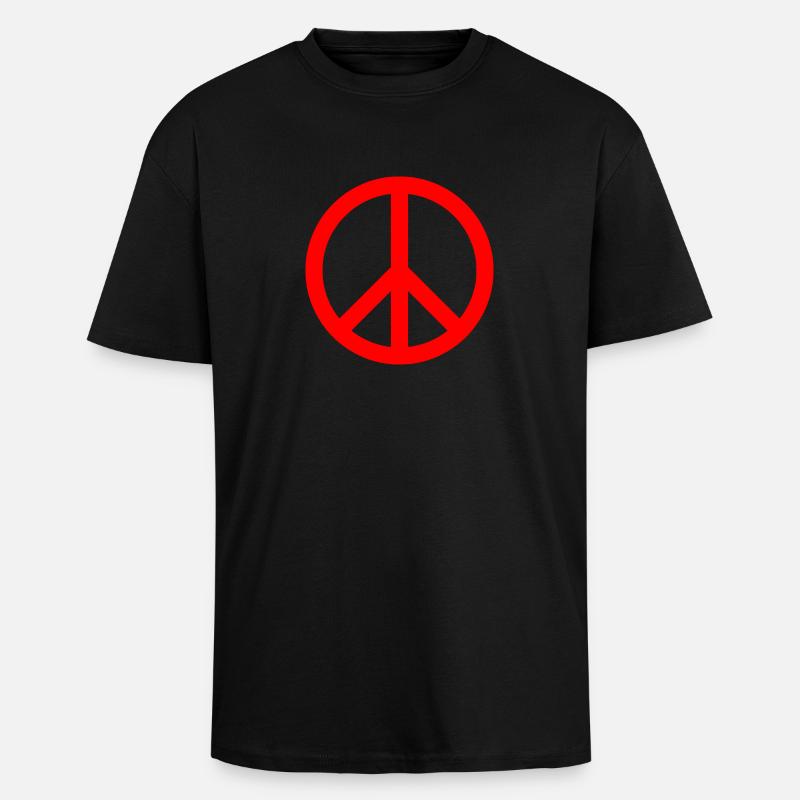 Peacezeichen - Oversized Heavyweight Unisex T-Shirt - Schwarz