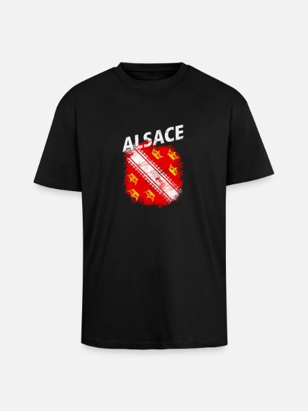Alsace - Oversized Heavyweight Unisex T-Shirt - Schwarz
