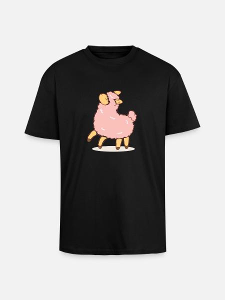 Pink sheep - Unisex Oversized Heavyweight T-shirt - black