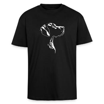 German Shorthair Hunting Dog Hunting Dogs Dog Wilsigns - Unisex Oversized Heavyweight T-shirt - black - Front - Alina (178cm) & Michal (187cm)
