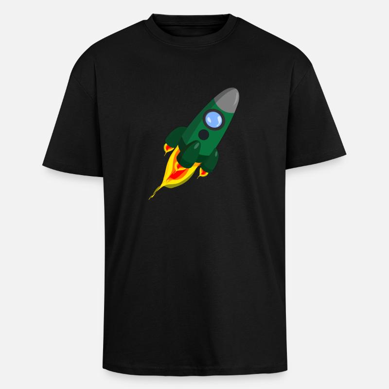 fusée - T-shirt unisexe oversize épais - noir