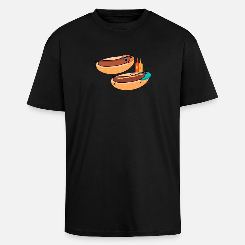Heiße Würstchen - Oversized Heavyweight Unisex T-Shirt - Schwarz