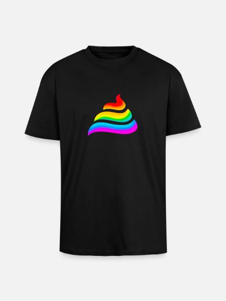 Einhorn, Kacke, Regenbogen, Scheiße, Festival, - Oversized Heavyweight Unisex T-Shirt - Schwarz