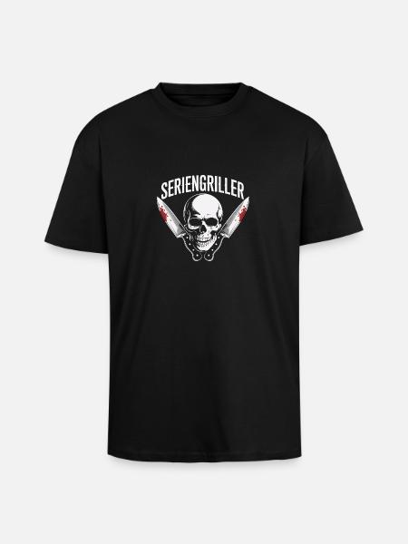 Skull Seriengriller mit Grillmessern - Oversized Heavyweight Unisex T-Shirt - Schwarz