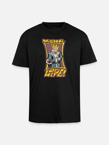 König des Lebens - Oversized Heavyweight Unisex T-Shirt - Schwarz