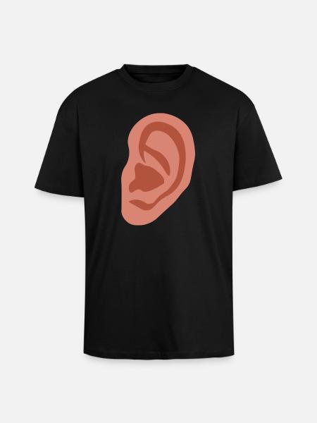 Big ear - Unisex Oversized Heavyweight T-shirt - black
