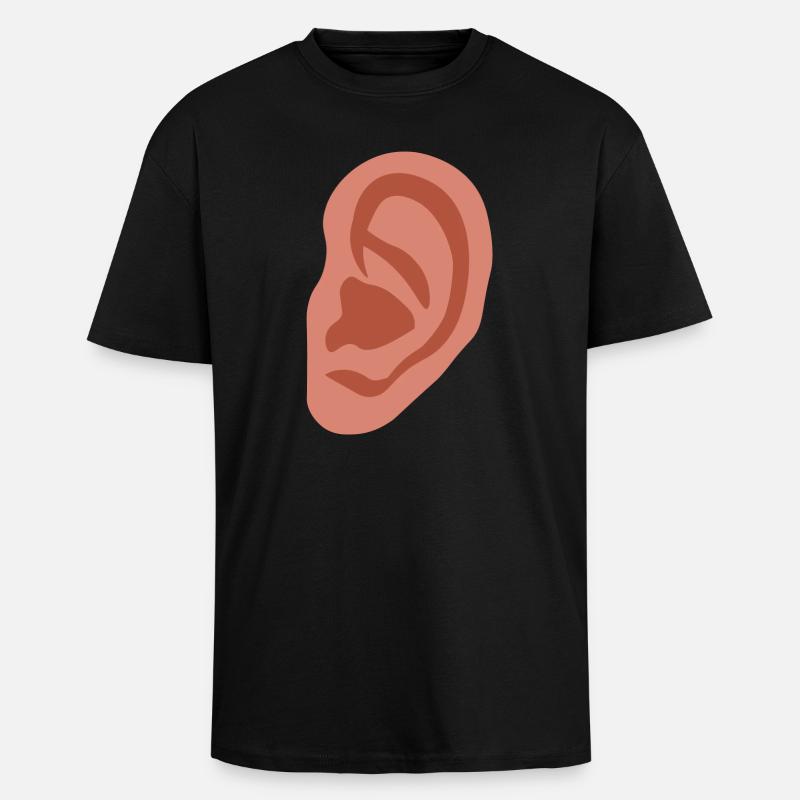 Orecchio grande - T-shirt unisex oversize pesante - nero