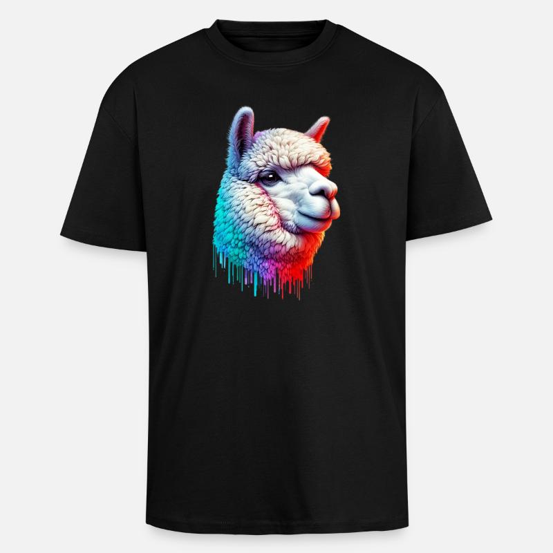 Alpaca - Unisex Oversized Heavyweight T-shirt - black