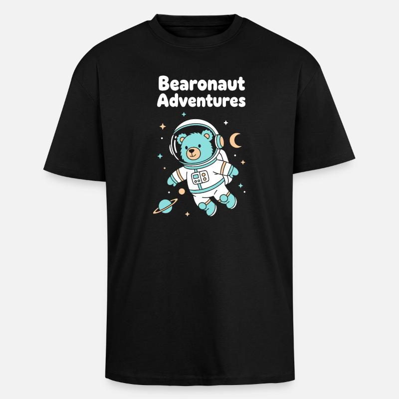 Espace d’aventure Bearonaut - T-shirt unisexe oversize épais - noir