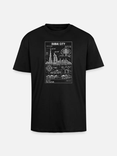 Projet directeur de la ville de Dubaï - T-shirt unisexe oversize épais - noir