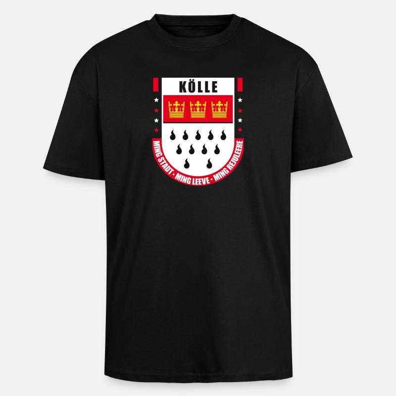 Kölle | Köln - Oversized Heavyweight Unisex T-Shirt - Schwarz