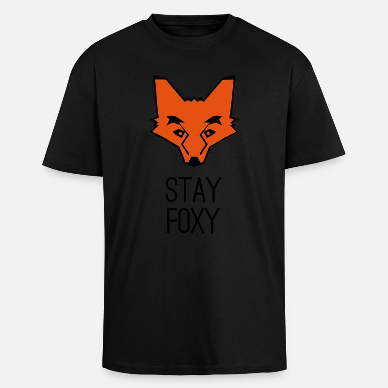 Fuchs stay foxy fox - Unisex Oversized Heavyweight T-shirt - black