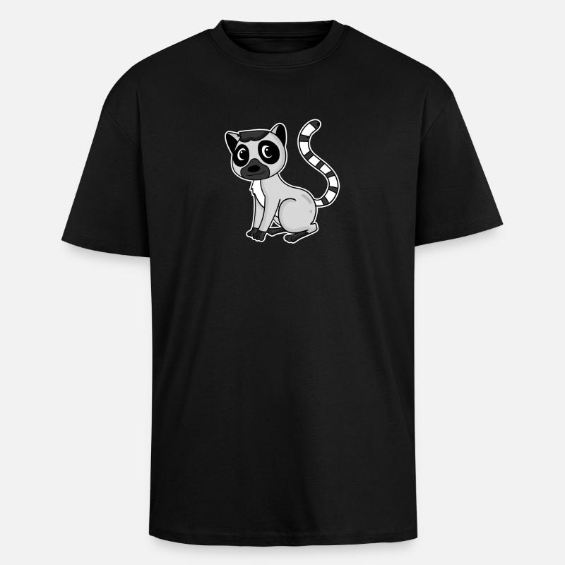 Lemur Primat Geschenk - Oversized Heavyweight Unisex T-Shirt - Schwarz