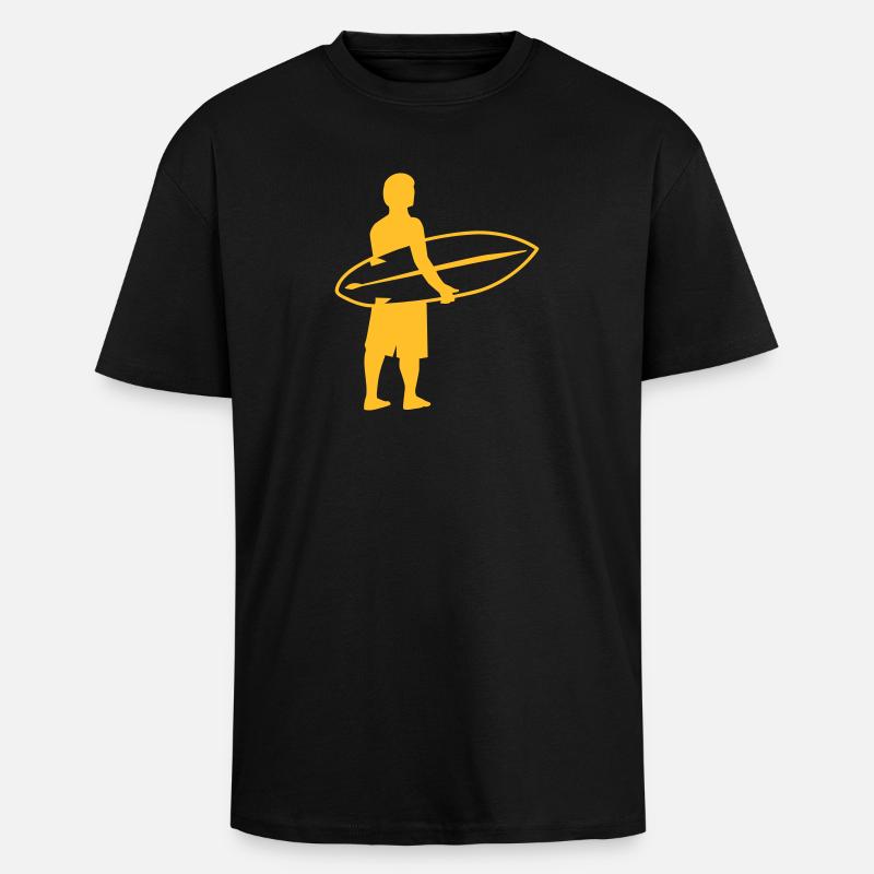 Surfer - Oversized Heavyweight Unisex T-Shirt - Schwarz