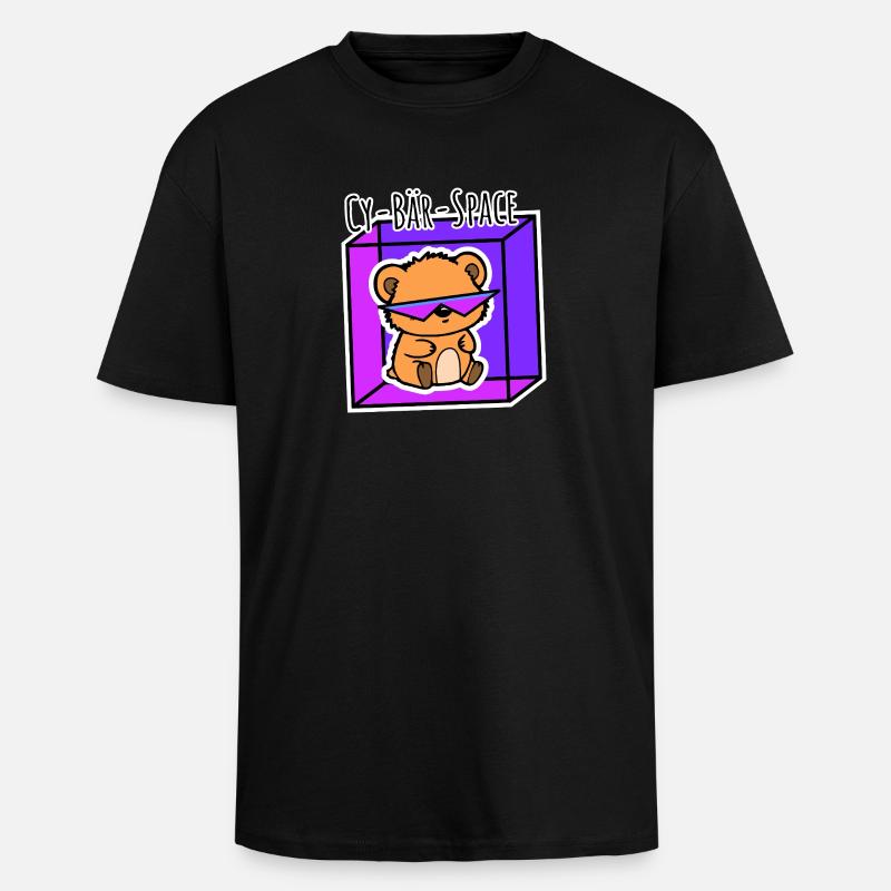 Der kleine Bär ist im Cyberspace! - Oversized Heavyweight Unisex T-Shirt - Schwarz