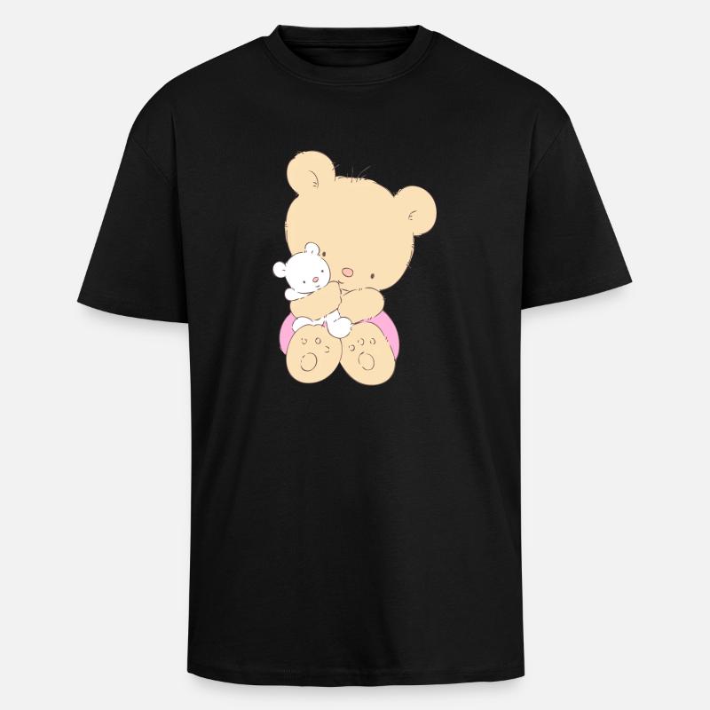 Bear hugging toy Teddy bear - Unisex Oversized Heavyweight T-shirt - black