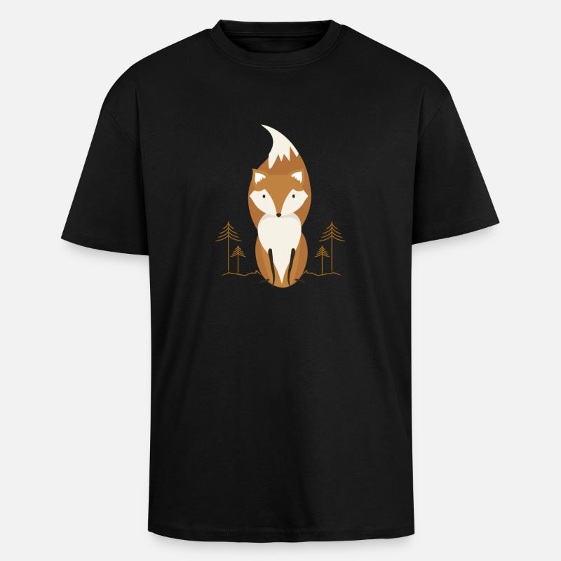 Fuchs - Oversized Heavyweight Unisex T-Shirt - Schwarz