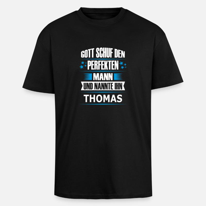 THOMAS - Oversized Heavyweight Unisex T-Shirt - Schwarz