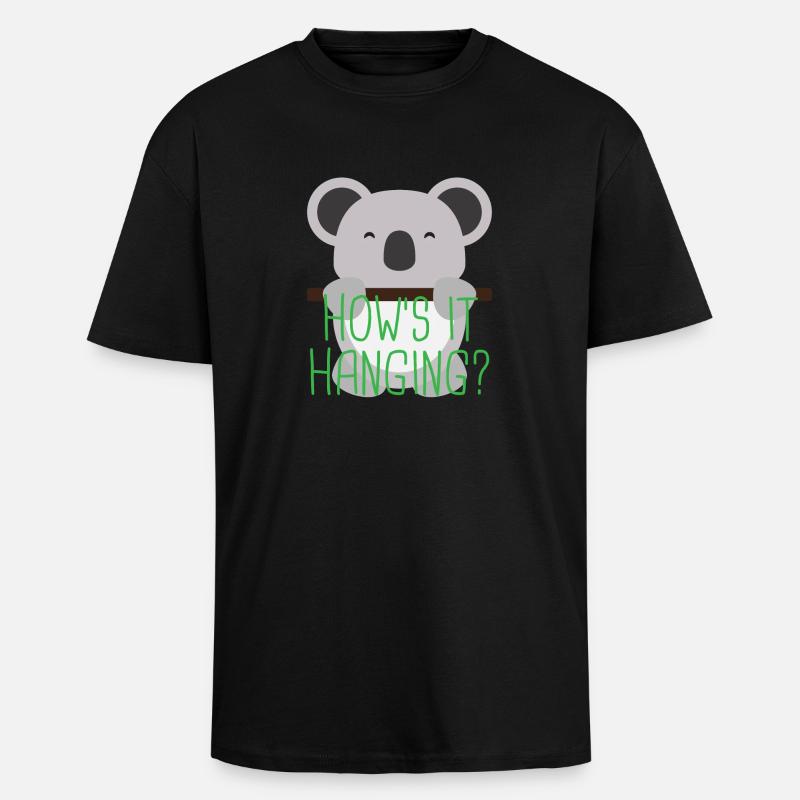 Koala 3 03 - Oversized Heavyweight Unisex T-Shirt - Schwarz