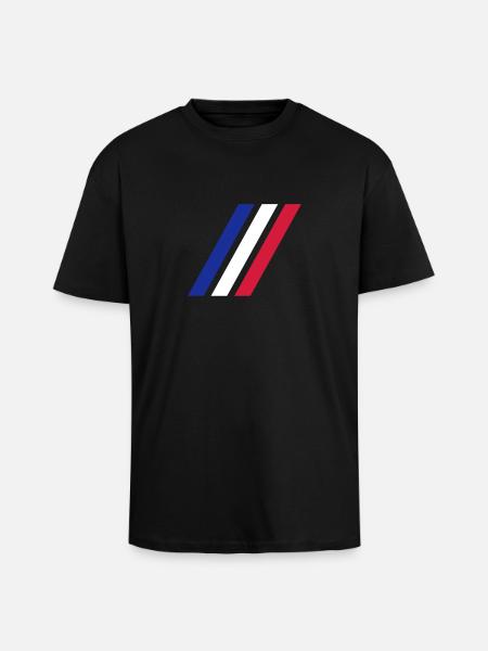 france stripe flag - Oversized Heavyweight Unisex T-Shirt - Schwarz