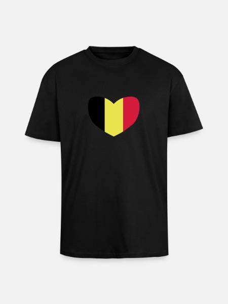Ich liebe Belgien - Oversized Heavyweight Unisex T-Shirt - Schwarz