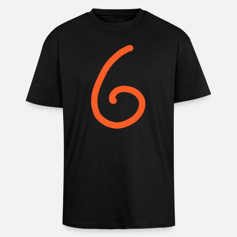 6 Nummer sechs Zahl Geburtstag - Oversized Heavyweight Unisex T-Shirt - Schwarz