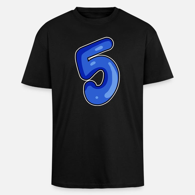Numéro 5 Numéro Bleu - T-shirt unisexe oversize épais - noir