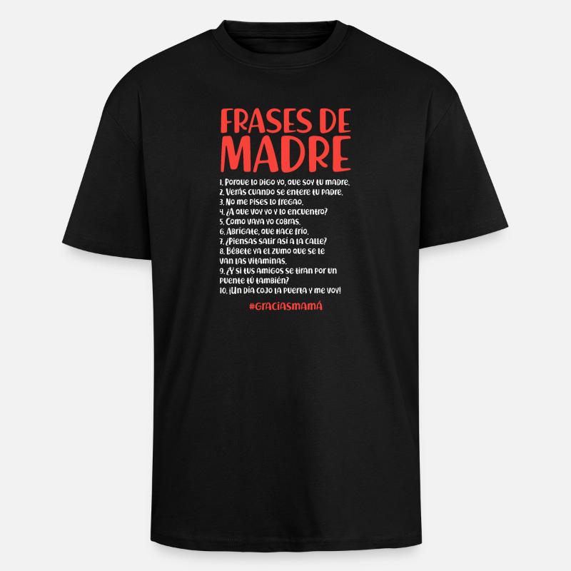 Citations de la mère (sombre) - T-shirt unisexe oversize épais - noir