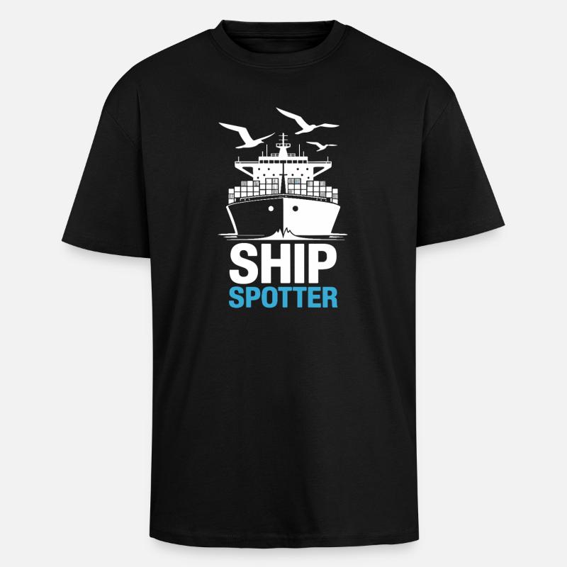 Ship Spotter Leidenschaft Maritim - Oversized Heavyweight Unisex T-Shirt - Schwarz