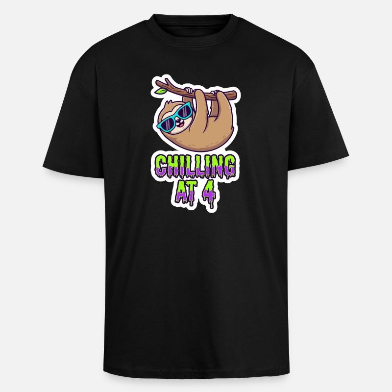 Chilling At 4 Sloth - Unisex Oversized Heavyweight T-shirt - black