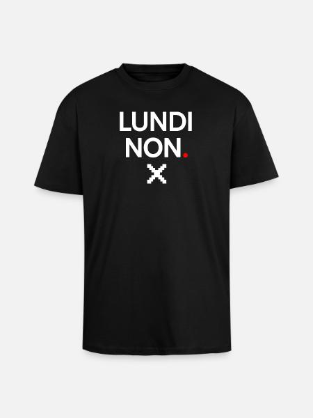 LUNDI NON | Humour lundi minimal - T-shirt unisexe oversize épais - noir