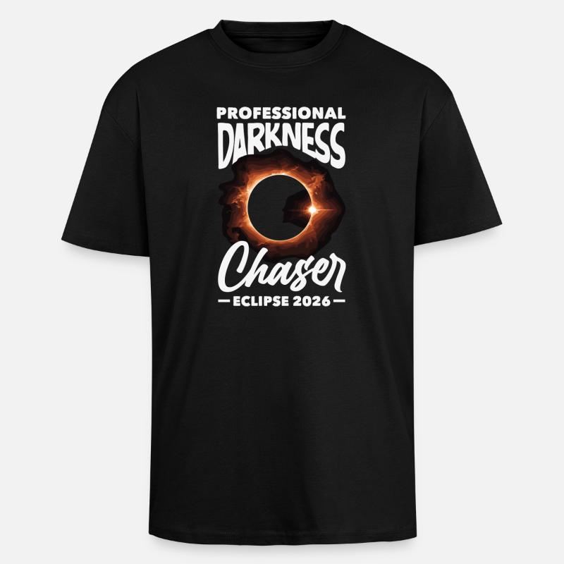 Éclipse solaire 2026, 12 août - T-shirt unisexe oversize épais - noir