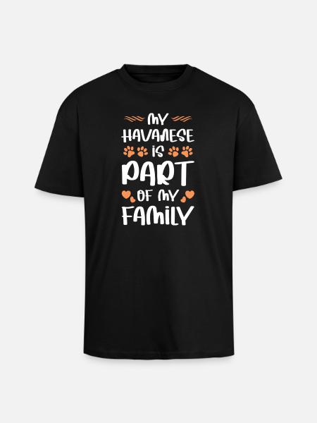 Havanese Family Paw Love - Unisex Oversized Heavyweight T-shirt - black