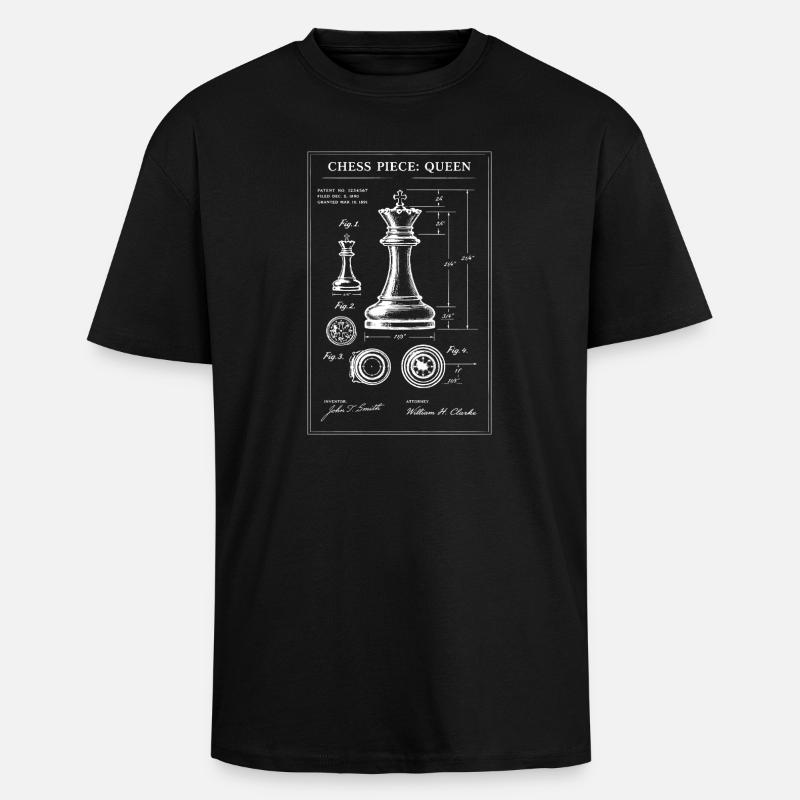 Plan d’échecs de la Dame - T-shirt unisexe oversize épais - noir